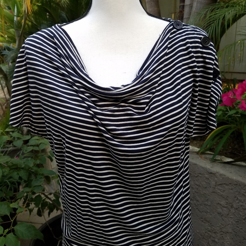 💓SOLD💓Talbots Nautical Button Sleeve Cowl Top - Picture 9 of 16